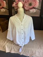 Witte linnen Blouse V-hals, Maat 38/40 (M), Verzenden, Wit, Gemma ricceri
