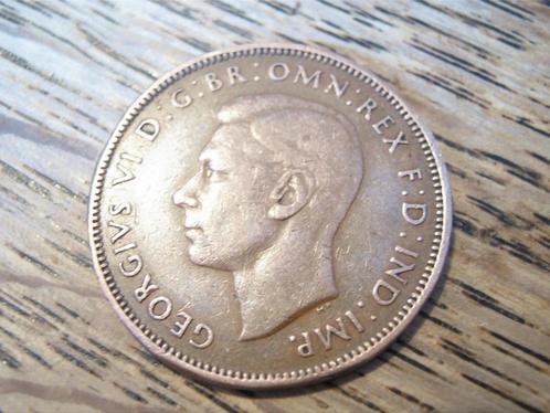 Engeland Half-Penny 1943 met galjoen, WW2 #326, Postzegels en Munten, Munten | Europa | Niet-Euromunten, Losse munt, Overige landen