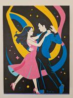 dansend paar, zelf geschilderd op acryl, Antiek en Kunst, Ophalen