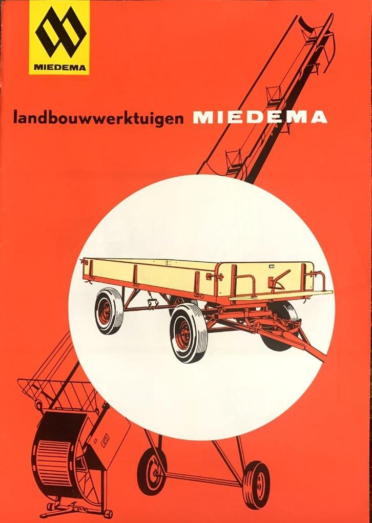 Folder miedema landbouwmachines opraapwagen., Boeken, Catalogussen en Folders, Nieuw, Ophalen