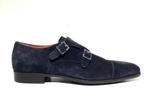 NIEUW Santoni Double Monk Suède UK11 Blauw, Loafers, Nieuw, Verzenden, Blauw
