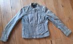 Grijs leren jack mt L/M, Kleding | Dames, Jassen | Winter, Ophalen of Verzenden, Gedragen, Maat 38/40 (M), Grijs