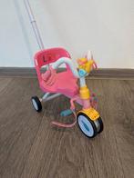 Loopfiets met duwstang, fiets voor pop baby born nieuw, Ophalen of Verzenden, Nieuw