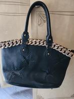 Nieuwe Zwarte Handtas met Sterren & Gouden Ketting, Ophalen of Verzenden, Nieuw, Zwart, Handtas