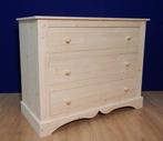 Houten ladencommode met 3 ruime lades, 50 tot 70 cm, Nieuw, 105 cm of meer, Ophalen of Verzenden