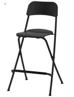 FRANKLIN Barkruk, opklapbaar, bladhoogte zwart/zwart, Huis en Inrichting, Stoelen, Ophalen, Zo goed als nieuw, Zwart, Twee