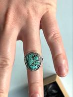 Zilveren Ring met Turkoois – Maat 17.3 mm (US 7), Ophalen of Verzenden, Zo goed als nieuw, 17 tot 18, Dame