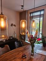 Hanglamp eettafel 3 stuks, Huis en Inrichting, Lampen | Hanglampen, Glas, Modern, Zo goed als nieuw, Ophalen
