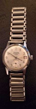 Vintage Ancre Calendographe Incabloc horloge 17 Rubis, Ophalen of Verzenden, Staal, Overige merken