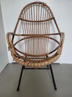 Vintage rotan stoel gebruikt, Ophalen of Verzenden, Gebruikt, Bruin, Eén