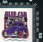 Sticker: Volkswagen Kever - Blue car, Verzamelen, Stickers, Auto of Motor, Ophalen of Verzenden