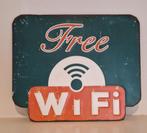 Wandbord, wifi, gratis wifi, free, metaal, decoratie, Huis en Inrichting, Ophalen of Verzenden, Nieuw