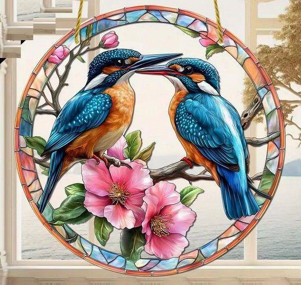 Raamhanegr ijsvogel ( groot formaat ), Huis en Inrichting, Woonaccessoires | Wanddecoraties, Nieuw, Verzenden