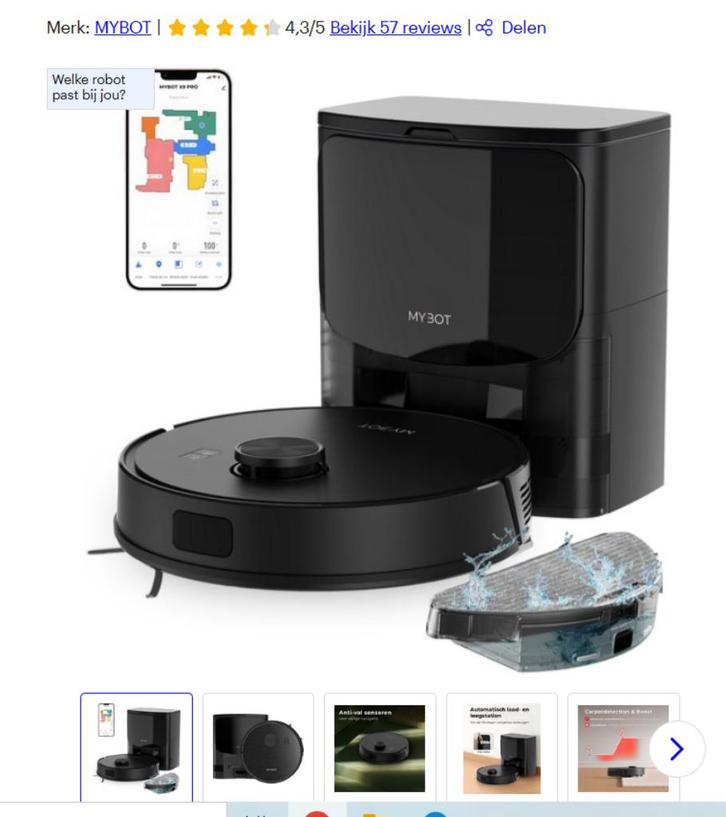 Nieuw MYBOT X9 PRO - Robotstofzuiger Met Dweilfunctie, Witgoed en Apparatuur, Stofzuigers, Nieuw, Robotstofzuiger, Minder dan 1200 watt