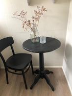 Vintage eettafel mat zwart, bijzettafel, tafel, Ophalen, Vijf personen of meer, Rond, 50 tot 100 cm
