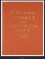 Boek 'Schönheit im Olympischen Kampf' (Leni Riefenstahl), Ophalen of Verzenden, Gebruikt, Meerdere stickers