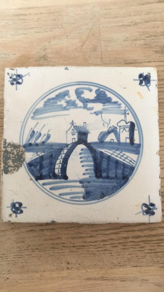 1 oud tegeltje, Antiek en Kunst, Antiek | Wandborden en Tegels, Ophalen of Verzenden