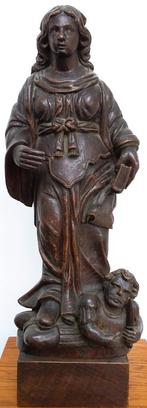 Om 1675-1700 Vlaams Sculptuur Beeld Catharina van Alexandrië