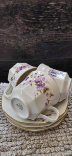 Vintage Theekopjes met Bloemmotief, Ophalen of Verzenden