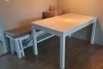 Witte Ikea BJURSTA eettafel - 4 tot 8 personen, Ophalen, Kunststof, 100 tot 150 cm, Scandinavisch