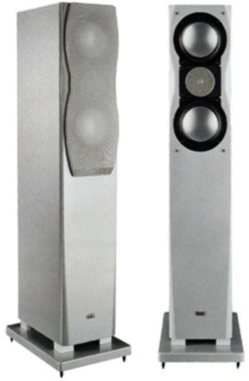 Elac fs-127 vloerstaande luidsprekers, izgst, zilver., Audio, Tv en Foto, Luidsprekers, Zo goed als nieuw, Front, Rear of Stereo speakers