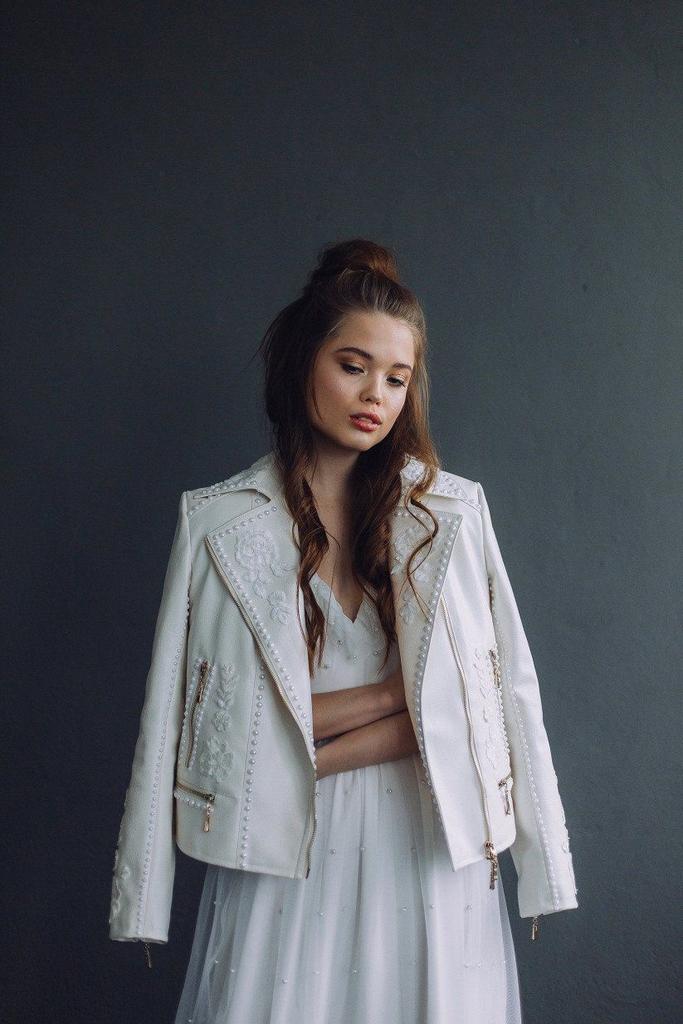 Bruiloft wedding bruid jasje wit kant trouwjurk s 36 38, Ophalen of Verzenden, Nieuw, Wit, Accessoires