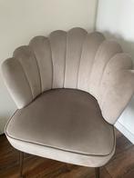 Grijze velvet schelpstoel, Ophalen, Zo goed als nieuw, Grijs, Eén