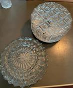 Vintage plaffoniere -wandlamp 2x, Huis en Inrichting, Lampen | Plafondlampen, Ophalen of Verzenden, Gebruikt, Glas