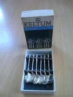 Keltum Juwelierspleet 6 lepeltjes in doos met apostel heilig, Ophalen of Verzenden, Metaal, Bestek
