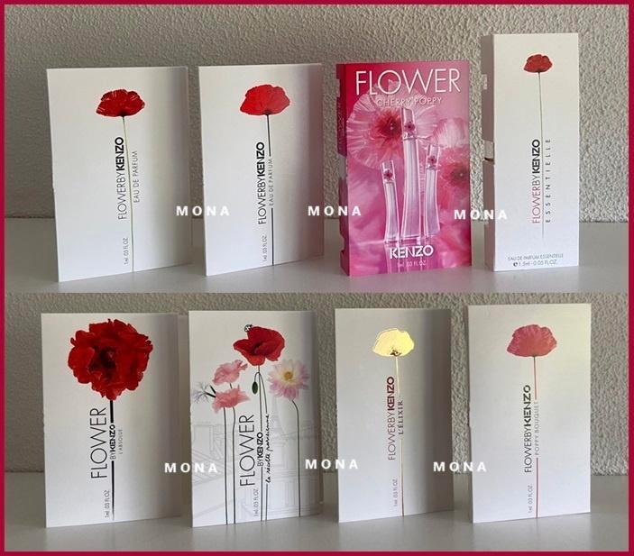 KenzoFlower set 8 parfum samples proefjes testers monsters, Sieraden, Tassen en Uiterlijk, Uiterlijk | Parfum, Nieuw, Verzenden