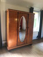 Antieke 3 deurs linnenkast Facet geslepen spiegel, Antiek en Kunst, Antiek | Meubels | Kasten, Ophalen