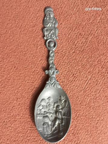 Tinnen lepel 18 cm, De Tandmeester van Jan Steen  beschikbaar voor biedingen