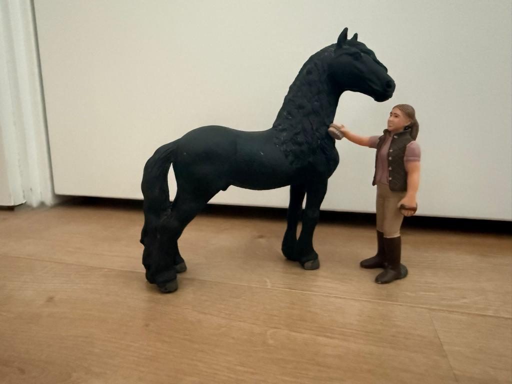 Schleich paard met verzorgster, Ophalen of Verzenden, Zo goed als nieuw