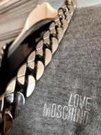 Prachtig grijs vestje Moschino 100% dun wol Logo, ketting M!, Maat 38/40 (M), Zo goed als nieuw, Grijs, Moschino