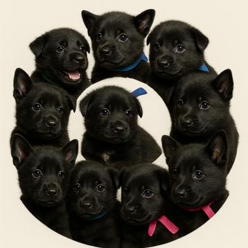 Herder PUPS ZWART VEO werkhonden met Stamboom beschikbaar voor biedingen