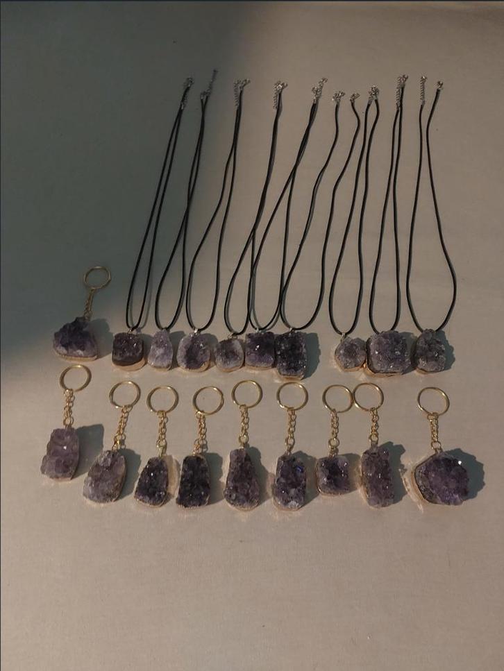 Amethist Kettingen & Sleutelhangers, Sieraden, Tassen en Uiterlijk, Kettingen, Nieuw, Steen of Mineraal, Paars, Met edelsteen