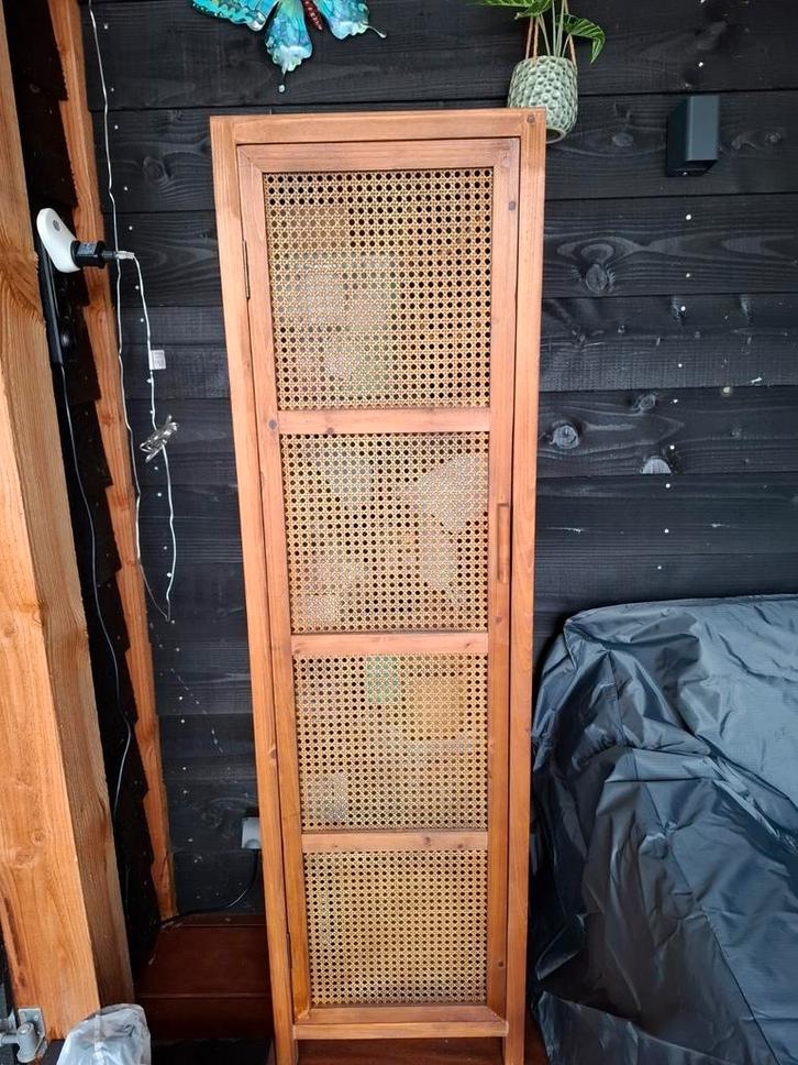 Webbing kast smal Bandung Bruin, Huis en Inrichting, Kasten | Overige, Zo goed als nieuw, Ophalen