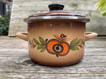 Retro vintage emaille pan 18 diameter  beschikbaar voor biedingen