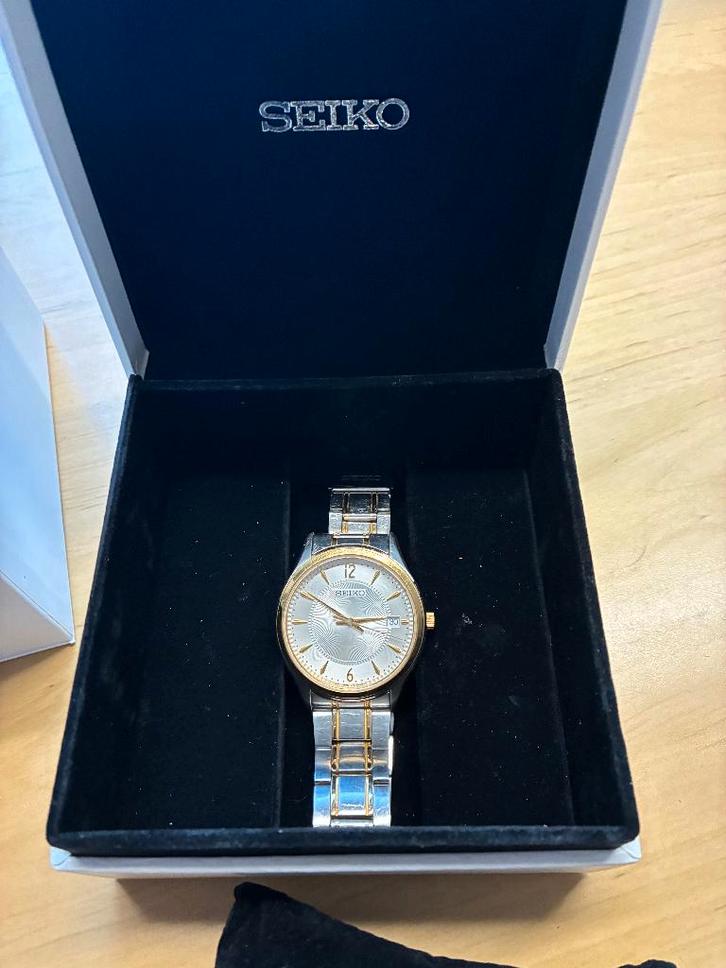 SEIKO Double Champagne 100, Sieraden, Tassen en Uiterlijk, Horloges | Heren, Zo goed als nieuw, Polshorloge, Seiko, Staal, Staal