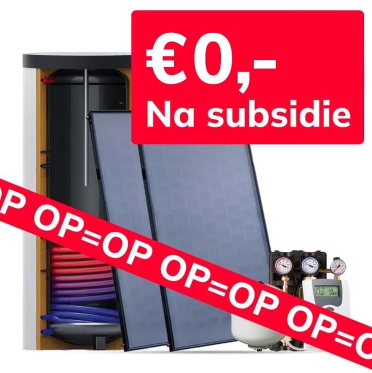 200 Liter Zonneboiler met 2 vlakke plaat collectoren €0,00 !, Doe-het-zelf en Verbouw, Geisers en Boilers, Nieuw, Boiler, 100 liter of meer