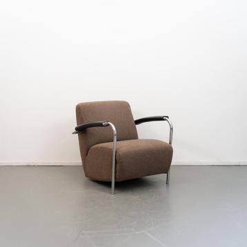 2x Leolux Scylla Fauteuil Laag Bruin Stof - Gemêleerd beschikbaar voor biedingen
