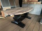 Robuuste Ovale Eiken Kloostertafel wagonplanken oud eiken, Huis en Inrichting, Tafels | Eettafels, Ophalen, Eikenhout, 50 tot 100 cm