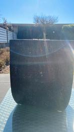 2 zwarte/ antraciet bloempotten, Tuin en Terras, Bloempotten, Ophalen, Gebruikt, Rond, Minder dan 25 cm