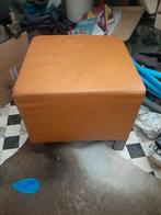Poef 2x, Ophalen, Leer, Zo goed als nieuw, 50 tot 75 cm