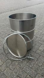 RVS 100 liter deksel vat, Ophalen, Zo goed als nieuw