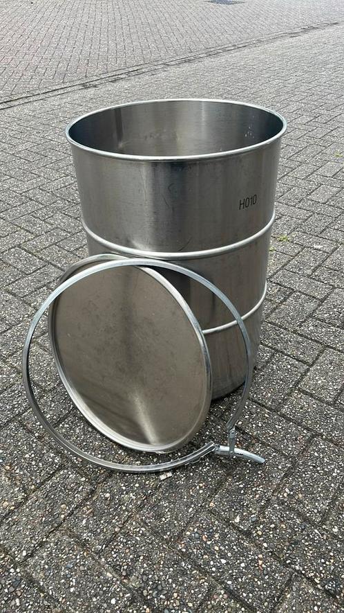 RVS 100 liter deksel vat, Hobby en Vrije tijd, Overige Hobby en Vrije tijd, Zo goed als nieuw, Ophalen