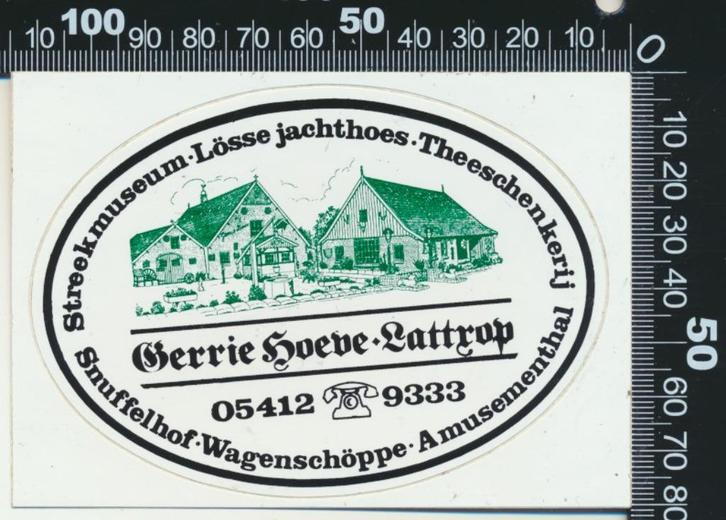 Sticker: Gerrie Hoeve - Lattrop (4), Verzamelen, Stickers, Zo goed als nieuw, Bedrijf of Vereniging, Ophalen of Verzenden