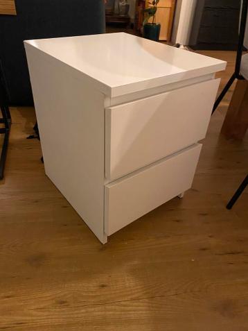 IKEA Malm nachtkastje 2 lades wit - afbeelding 2