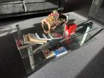 Glazen salontafel met wielen, Huis en Inrichting, Ophalen, 100 tot 150 cm, 50 tot 100 cm, Minder dan 50 cm