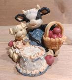 Vintage 1993 Enesco Mary Moo Moos keramisch beeldje koe vark, Ophalen of Verzenden, Zo goed als nieuw, Dier